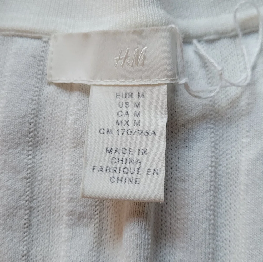 H&M Ivory Ribbed Collared Blouse - Picture 6 of 9